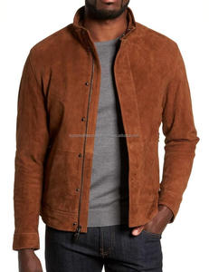 Blouson en cuir suédé Bomber Blouson d'hiver en fourrure de mouton - Product Image 4