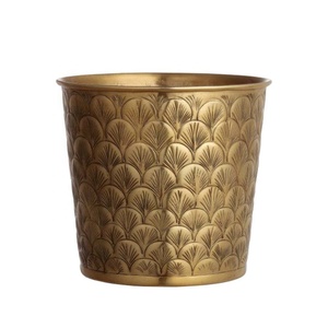 Macetas de Jardín de Hierro, Macetas de Metal Galvanizado Antiguo en Relieve, Macetas con Acabado de Espejo Martillado - Product Image 1