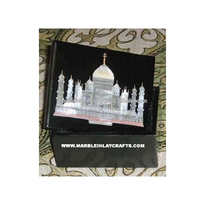 Incrustación de mármol negro para decoración del hogar, Taj Mahal Box, regalo de empresa - Product Image 1