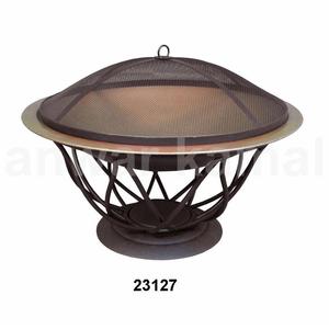 Foyer intérieur et extérieur en cuivre avec support en fer noir pour la maison et le jardin - Product Image 1