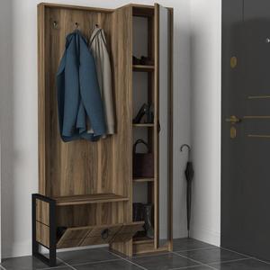 Exclusivo de lujo de aglomerado Exclusivo Perchero de metal de madera perdida con espejo de Turkiye Best Seller - Product Image 4