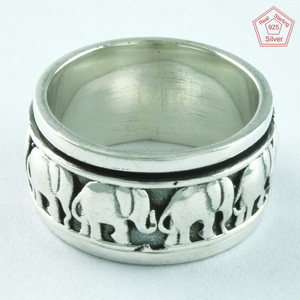 Forme d'éléphant en argent massif 925 fait à la main, produit d'italie, bijoux indiens, nouvelle collection - Product Image 3