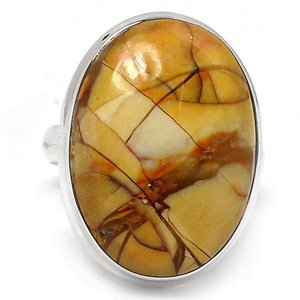 Brecciated mookaite anillo ovalado redondo pera cuadrado rectángulo piedra preciosa natural cabujón de piedra 925 plata esterlina - Product Image 2