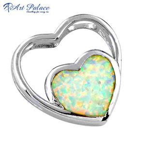 925 Sterling <b>Silver</b> High-Class Pendant Beautiful Hip-hop Religious Style Heart Shape Inlay Featuring Pearl Diamond Gemstone - Product Image 1