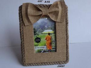 Marco de fotos de yute en tres tonos, color morado, amarillo y Yute natural, disponible en todos los tamaños y patrones de fotos - Product Image 6