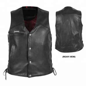 Chaleco de cuero para motocicleta para hombre, chaqueta sin mangas de piel de oveja a prueba de viento para personas de mediana edad y mayores - Product Image 5