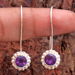Atractivo amatista púrpura de piedras preciosas al por mayor de la joyería pendiente de la plata esterlina 925 - Product Image 3