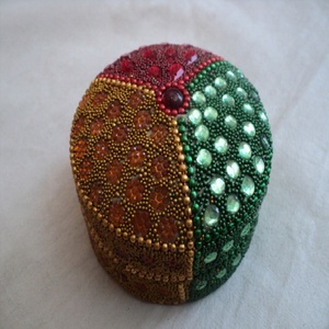 Lac colorido con trabajo de espejo, cajas de almacenamiento de joyas grandes redondas, proveedor mayorista de India - Product Image 6