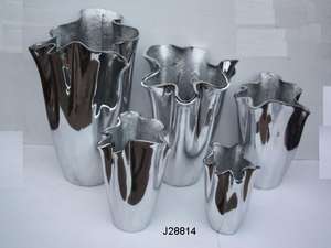 Florero moderno de aluminio fundido de alta calidad para decoración del hogar disponible en cinco tamaños con pulido de espejo y acabado mate - Product Image 4