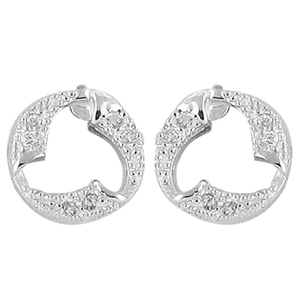 Pendientes de Plata de Ley 925 con Diseño de Triple Cuchilla Hueca y Circonita Cúbica, Joyería de Alta Gama con Perla como Piedra Principal - Product Image 1