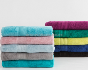 Serviette de bain de luxe 100% coton bon marché dans de belles couleurs avec votre logo et design personnalisés au prix le plus bas exportateur indien - Product Image 1