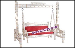 Beautiful Teak Wood Jhula <b>Set</b> for Wedding <b>Wooden</b> Carved <b>Swing</b> <b>Set</b> Jhula Manufacturer - Product Image 2
