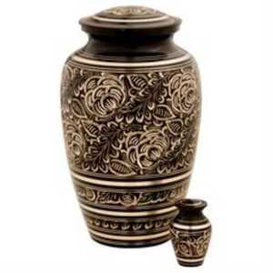 Urnes de crémation en métal solide noir, laiton/aluminium pour adultes, cendres de funérailles humaines, Style américain/européen - Product Image 2