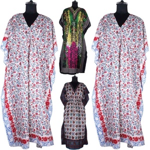 Kaftan largo vestido indio bloque de mano impreso Kaftan hecho a mano caftán indio Abaya Kaftan caftan árabe Jalabiya Dubai moda - Product Image 1