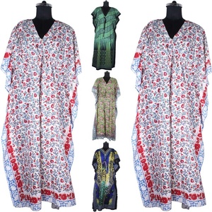 Wholesale Lady Dress Women Trendy Printed V Neck Dashiki Long <b>Kaftans</b> Multiple Colors Sleeveless Maxi - Product Image 1