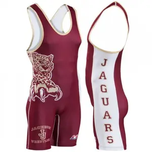 OEM custom logo wrestling gear tights with printing for youth men's wrestling singlet sportswear