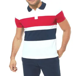 T-shirt polo elasticizzata a tre colori per uomo ricamata personalizzata pronta per la spedizione confezione personalizzata taglie forti Polo da uomo