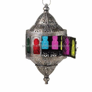 Farolillo de Metal Plateado Estilo Marroquí para Colgar, con Forma de Tesoro Exótico - Nuevo, Hecho a Mano, Mágico - Product Image 1