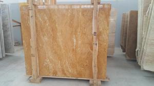 กระเบื้องหินธรรมชาติ Travertine สีเหลืองทอง2025ชิ้น100% แผ่นตัดไขว้ขนาดใหญ่ขัดมันขนาดตัดขัดมัน CEM-SLB-05-02ทำไก่งวง - Product Image 2