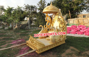 Boda india tradicional Palki Doli Golden Carved Doli para la entrada nupcial EE. UU. - Product Image 6