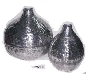 Vase à fleurs martelées et en Aluminium, artisanat métallique, 1 pièce, vernis à miroir, décoration de maison, fête de mariage, salon, de maison - Product Image 3