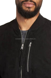Chaqueta de vuelo bomber popular de cuero de gamuza personalizada - Product Image 3