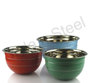 Bol coloré Bol allemand coloré Bande de table à manger en acier inoxydable Pièce centrale Bol à fruits décoratif en acier inoxydable - Product Image 1