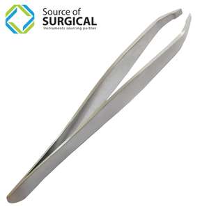 Ensemble de pinces à sourcils professionnelles multicolores en titane pointe inclinée pour l'épilation et faux cils emballés dans un sac - Product Image 2