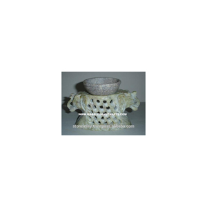 Quemadores de aceite aromático de piedra jabonosa con forma de elefante - Product Image 1