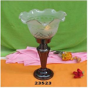 Portavelas de latón con chimenea de cristal, portavelas decorativo para centro de mesa, fiesta de boda, aniversario de Acción de Gracias - Product Image 1