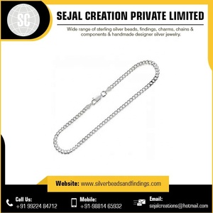 Factory Supply Unisex Classic Beads <b>Chain</b> Roll Customized <b>925</b> <b>Sterling</b> <b>Silver</b> Necklaces with Bezel Setting Unisex <b>925</b> Jewelry - Product Image 4