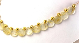 21ชิ้นทำด้วยมือทรงเรขาคณิตรูปหัวใจ briolette ลูกปัดสร้อยคอยาว9 "พลอยทับทิมทองธรรมชาติทรงเหลี่ยมเพชรพลอยขายส่ง - Product Image 5