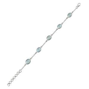 Simple Trendy 925 Sterling <b>Silver</b> Natural Aqua Chalcedony Gemstone <b>Bangles</b> <b>Silver</b> Plated Jewelry <b>for</b> Parties or Gifts - Product Image 2