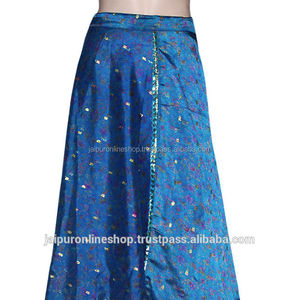Reversible Double Layer <b>Silk</b> Wrap <b>Long</b> <b>Skirt</b> - Product Image 1