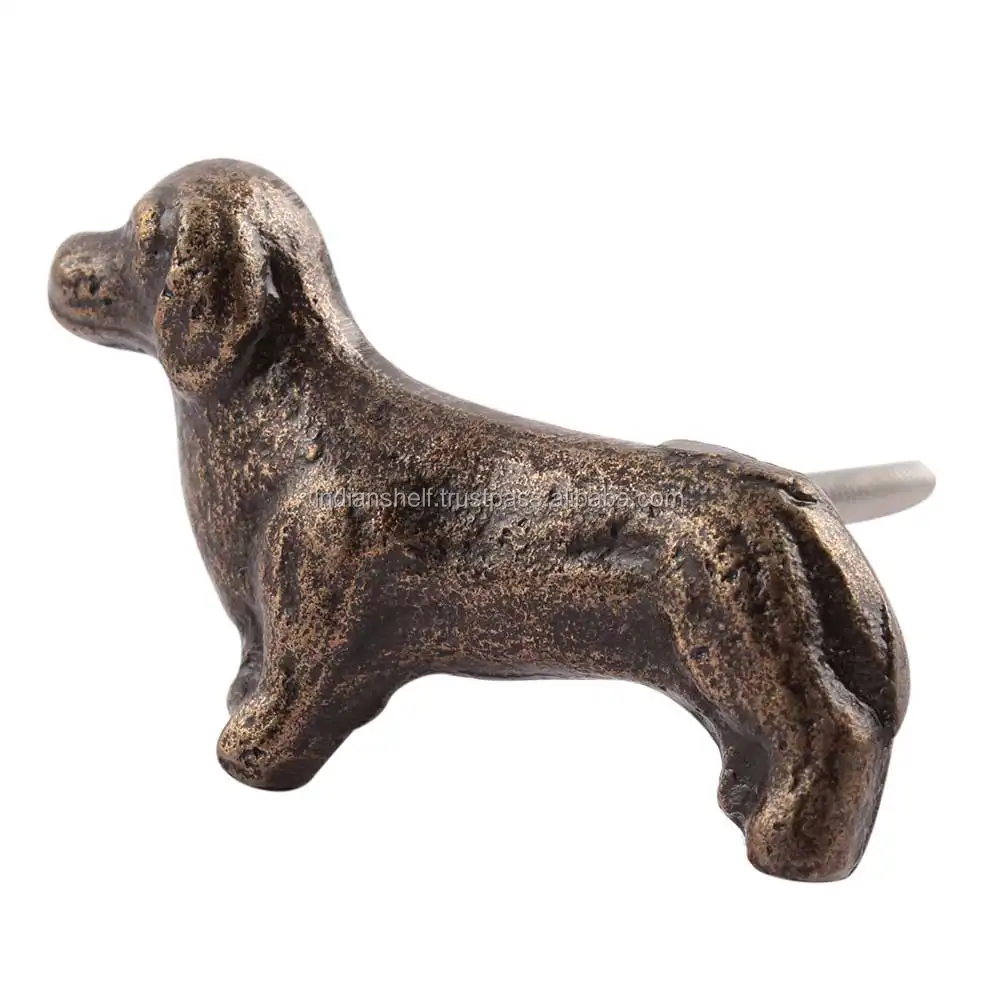 Manopole per cassetti in ferro all'ingrosso antico unico tira i cassetti per cani bassotto 6.35 cm MK-138 esclusivo nuovo Design