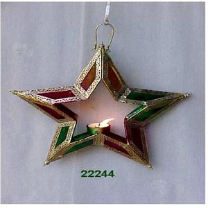 Vente en gros de photophore décoratif suspendu écologique Étoile en verre suspendue pour la décoration - Product Image 1