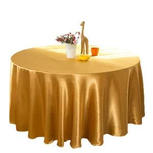 Oro lucido decorazione di cerimonia nuziale rotonda raso di biancheria da tavola