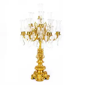 Modern Candelabra Gold Plated Big Candelabra Candle Stand for Luxury hotels restaurants and wedding party
