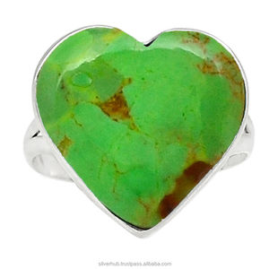 แหวนเงินแท้ 925 ประดับพลอยแกสเพตธรรมชาติรูปหัวใจ งานแฮนด์เมดจากออสเตรเลีย - Product Image 1