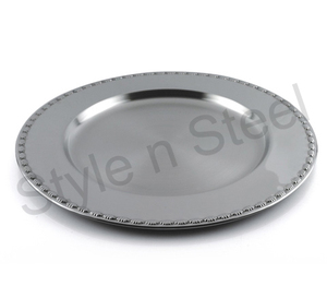 Placa de carga con diseño de cadena para boda, juego de placa de vajilla de acero inoxidable, venta al por mayor - Product Image 1