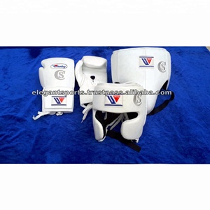 Juego de engranajes de boxeo de piel auténtica, Logo personalizado, color blanco, cualquier tamaño - Product Image 4