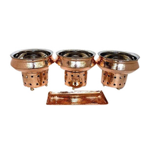 Réchaud alimentaire professionnel en cuivre pour service, type chafing dish indien - Product Image 2