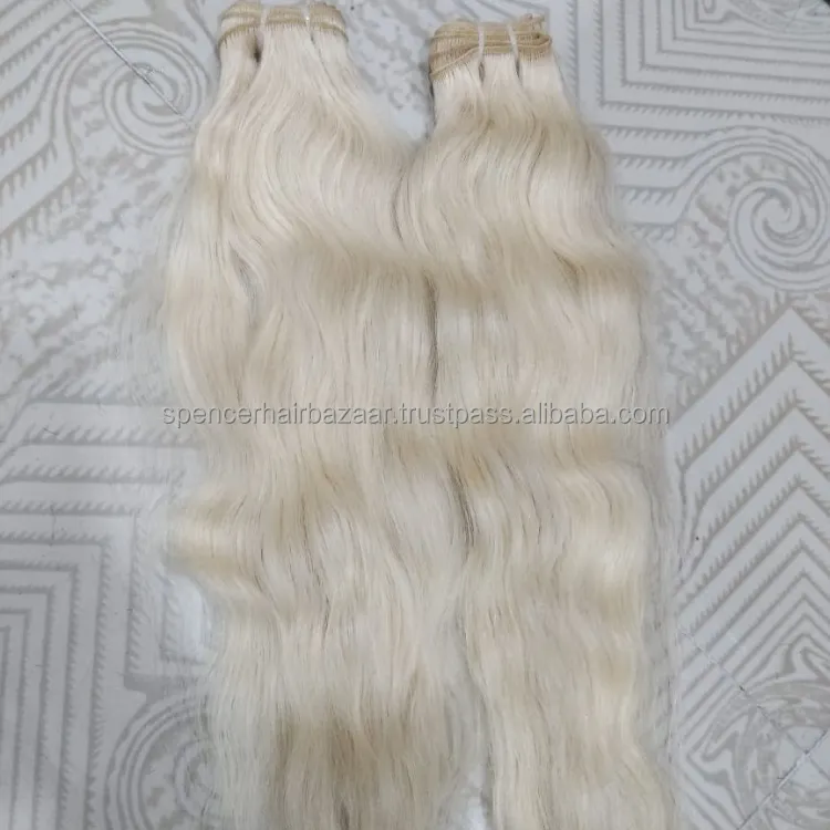 20" Blonde Indian Human Hair Machine Weft - Natural Wavy