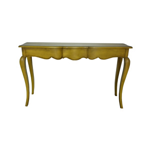 Table console en bois, couleur jaune antique - Product Image 1