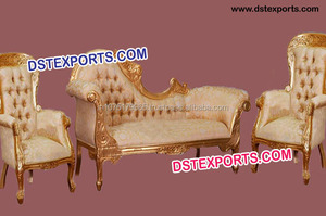 Boda elegante oro muebles última indio de diseño de la boda de oro sofá boda arco tipo de decoración - Product Image 3