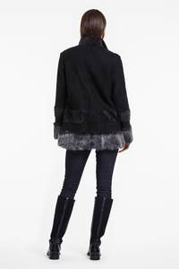 Manteau/Poncho en cuir d'agneau véritable de luxe Valeriano Romano pour femmes, teint en pièce - Product Image 6