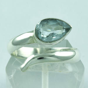 ¡Aspecto serpiente! Piedra preciosa de Topacio Azul, Plata de Ley 925, joyería de plata Jaipur - Product Image 1