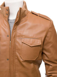 2023 hommes décontracté véritable peau de vache en cuir écologique coupe-vent Bomber veste de haute qualité respirant grande taille fermeture à glissière - Product Image 4