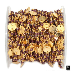 Rosary chain wire wrapped <b>link</b> garnet rosary beads chain roll for jewelry making - Product Image 5