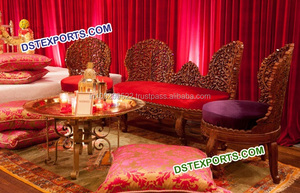 Conjunto de sofás de escenario de Walima paquistaní, muebles tallados para boda musulmana, conjunto de sofá de escenario - Product Image 5